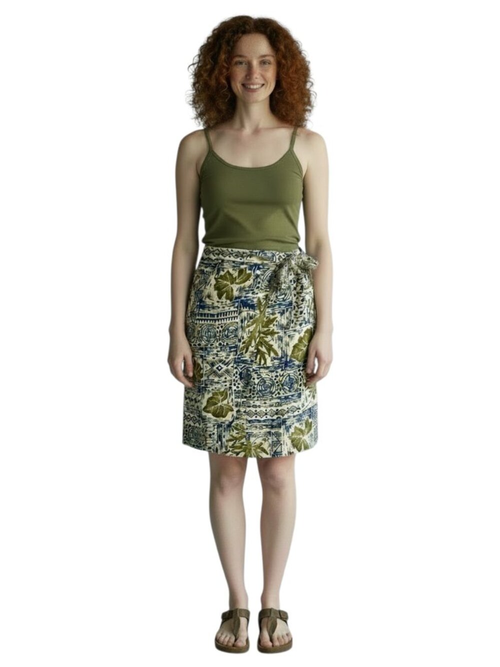 TOMMY BAHAMA 100% Silk Wrap Skirt Tropical Polynesian Batik Print